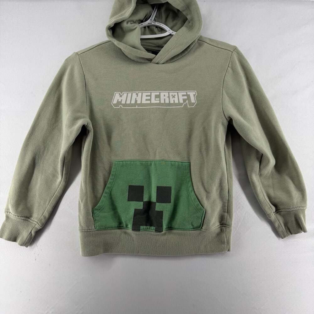 1368 Minecraft Adventure Mode Creeper Green Youth Boys Hoodie Size 8